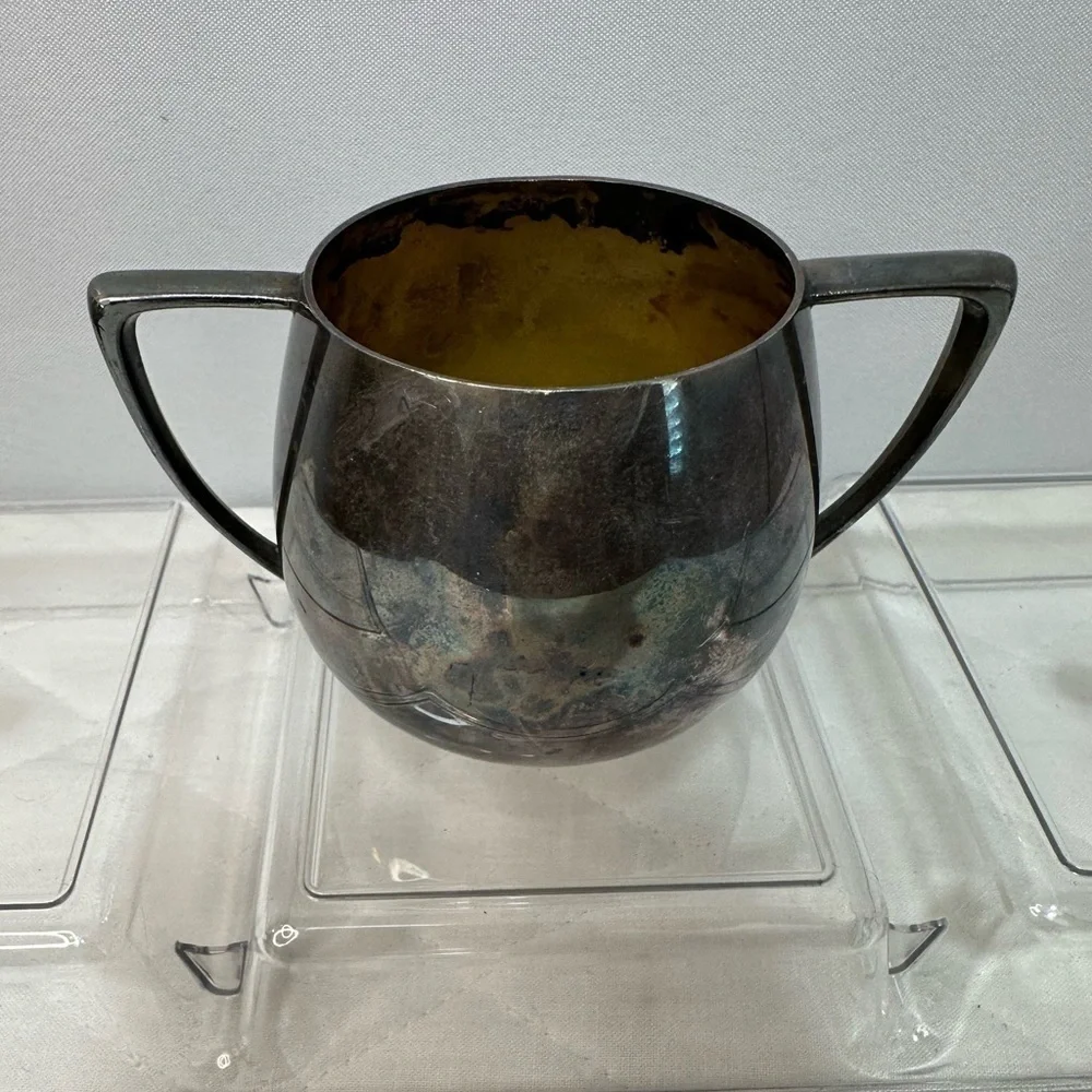 Vintage 1950’s Empire Crafts Quadruple Silver Plated Sugar Bowl Cup